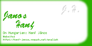 janos hanf business card